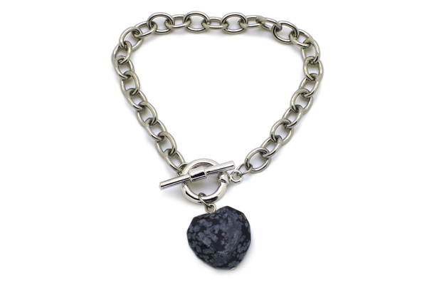 Eliza Snowflake Obsidian Bracelet