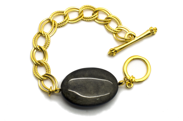 Golden Sheen Obsidian Bracelet